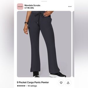 Mandala scrubs 9 pocket cargo scrub in pewter